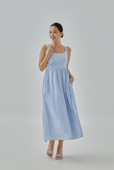 Lune Plaid Midi Dress